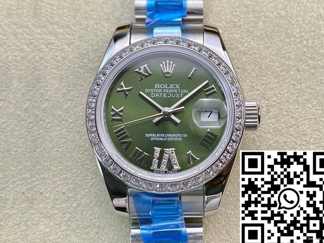 Factory Diamond-set BP Dial Rolex 28MM Green Datejust 0425